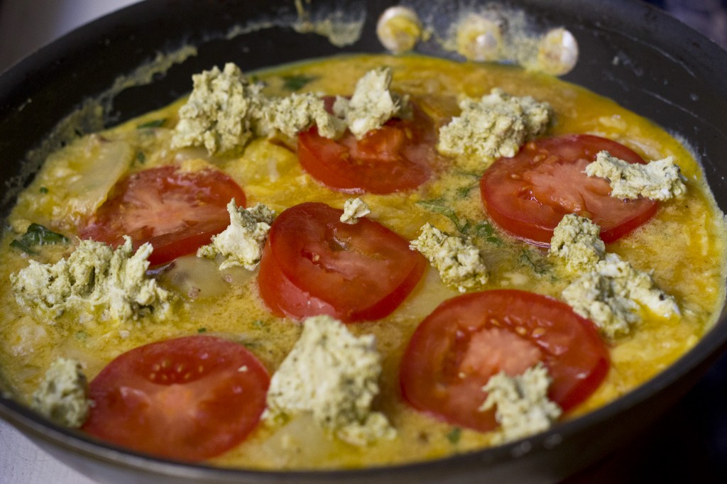 Tomato and Pesto Goat Cheese Frittata3