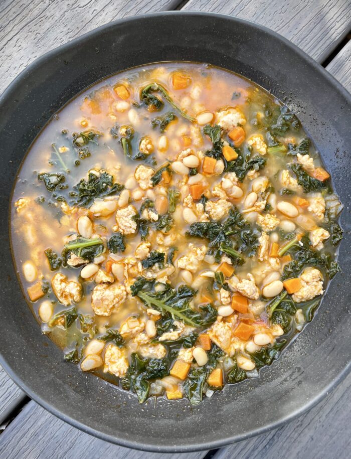 Lemony White Bean, Turkey, and Greens Soup